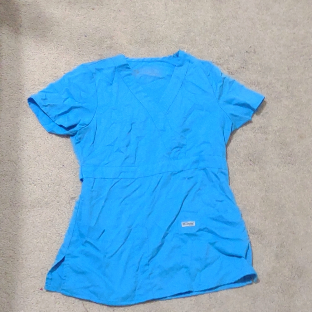 Women's blue scrub top